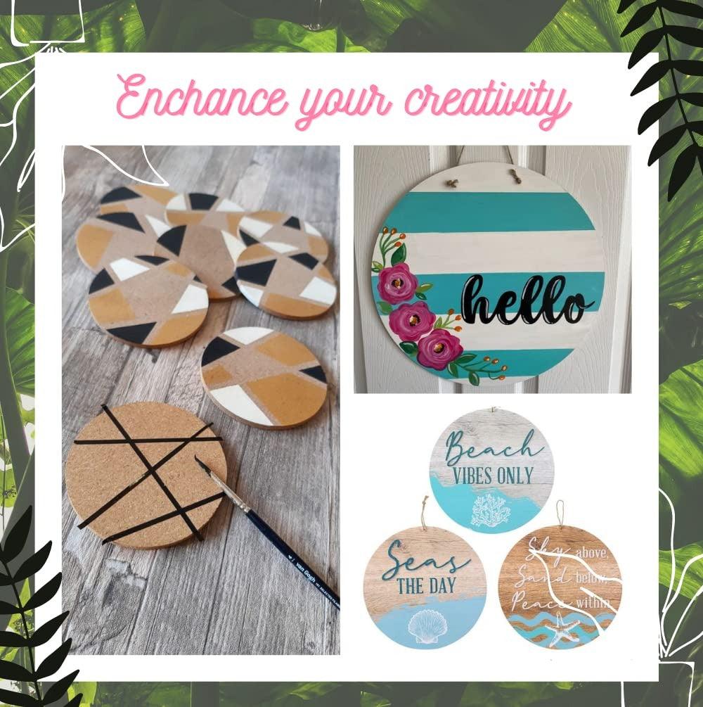 Round MDF Boards for Art and Craft 12 inch - 3.5mm Pine Wood Board Unfinished Round MDF Cutouts for Art and Craft for Resin Art, Mandala Art, Pyrography, Painting (12 inch, Pack of 5) - Haoser