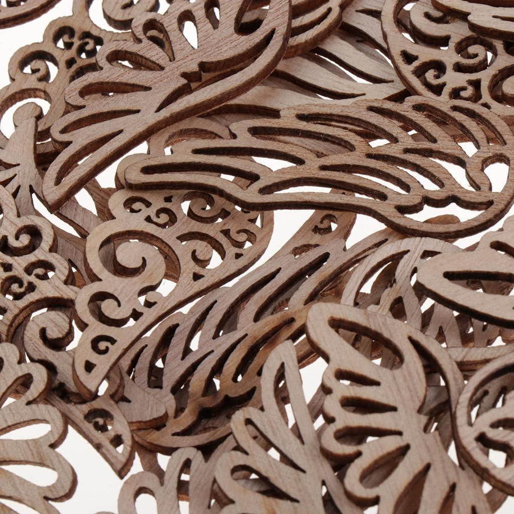 50 Pieces Blank Hollow Wooden Embellishments Unfinished Wood Chips Crafts | Sewing | Other Sewing - Haoser