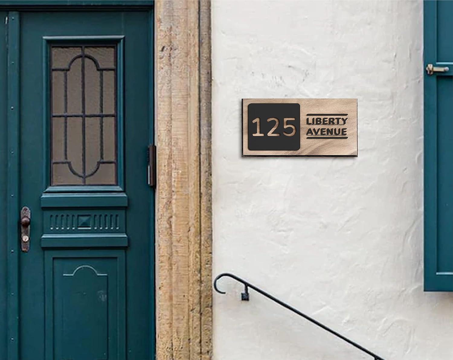 Name plate for home entrance | Door name plates | Wood Personalized Name Plate with 3D Letters | | Name Plate For Home, Office & Outdoor Entrance | 15X30 cm | Gift (Design 1) - Haoser