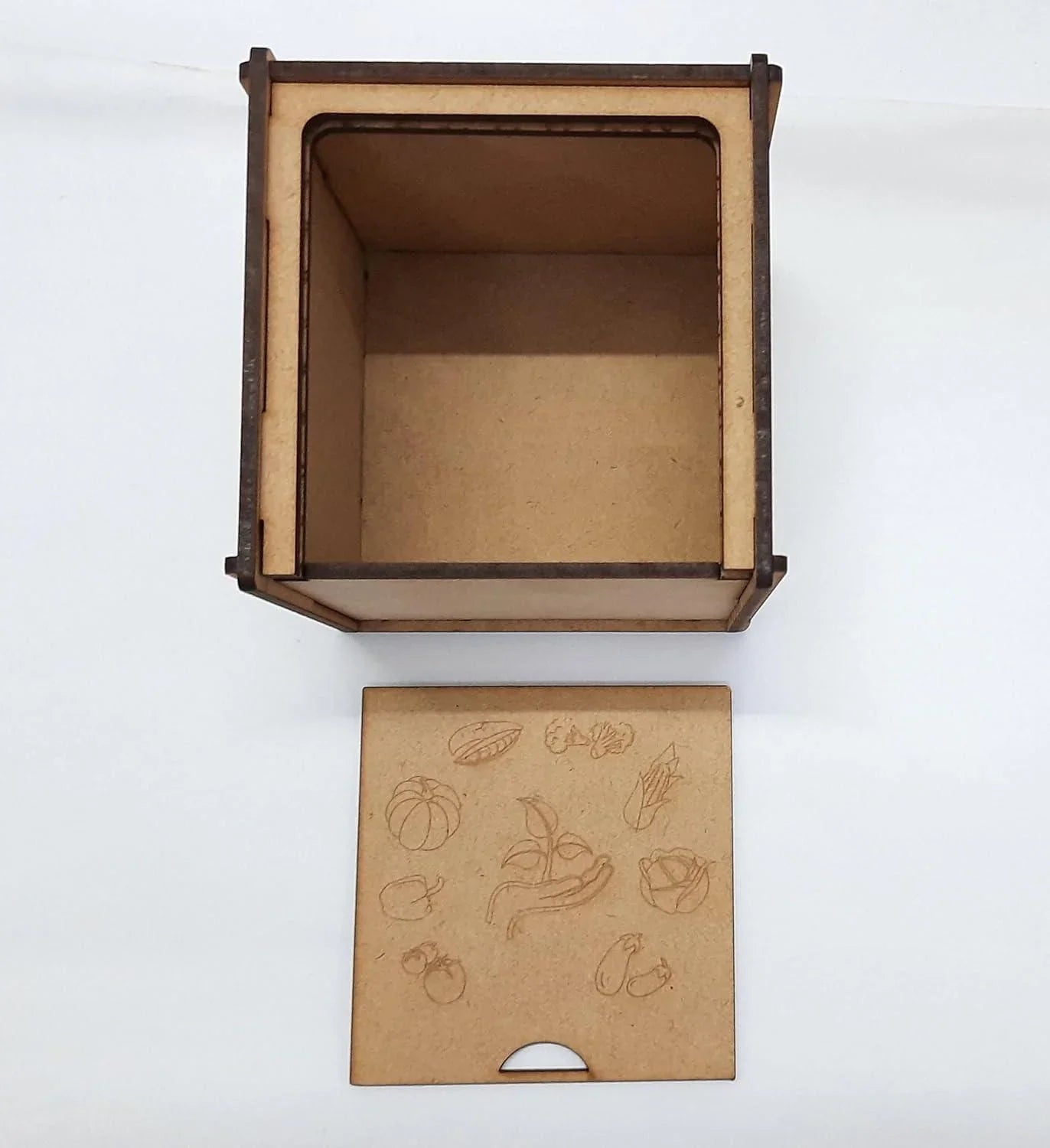 Antique Style Wood Storage Box: Decorative Accent for Home or Office (Beige, 3.9 x 3.9 x 3.9 IN) - Haoser