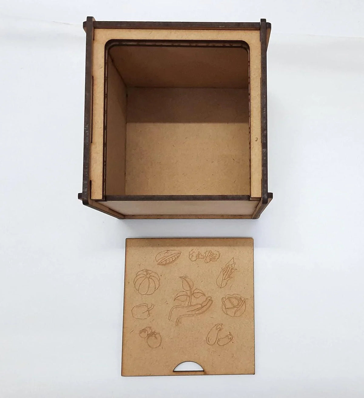 Antique Style Wood Storage Box: Decorative Accent for Home or Office (Beige, 3.9 x 3.9 x 3.9 IN) - Haoser