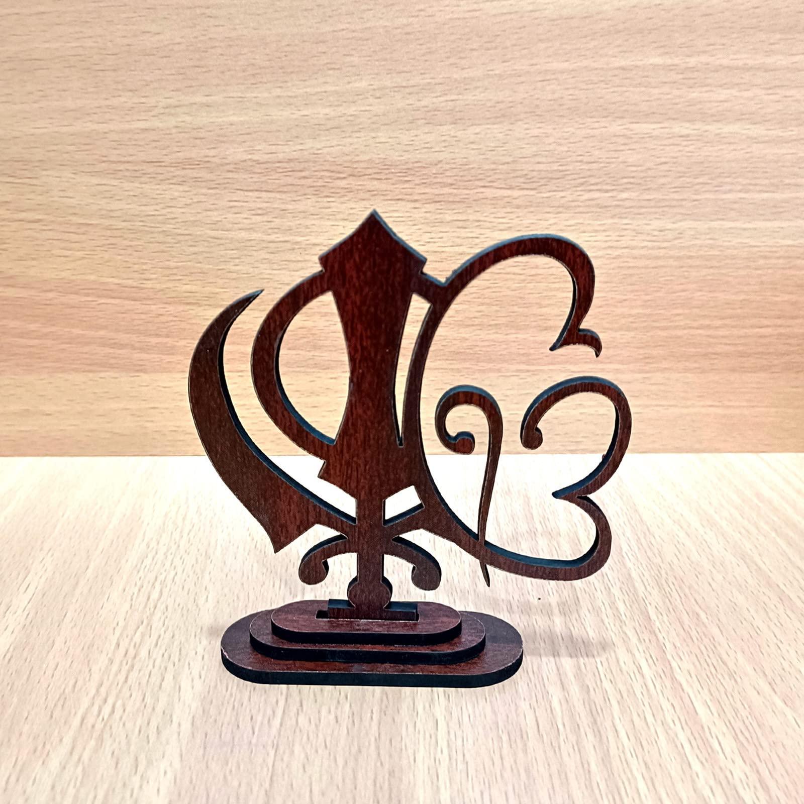 Onkar & Khanda Wooden Texture Car Dashboard - Haoser