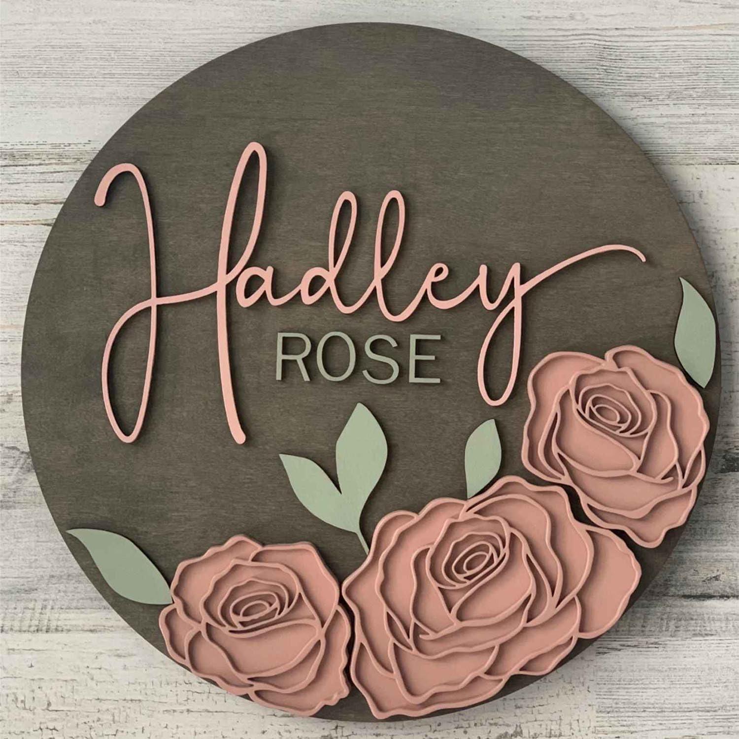 Haoser Wooden Wall Decor Customized Names, Fonts, Words Anything Needed Home Wall Decor Wedding Gifts, Birthday, Anniversary (30cm) - Haoser