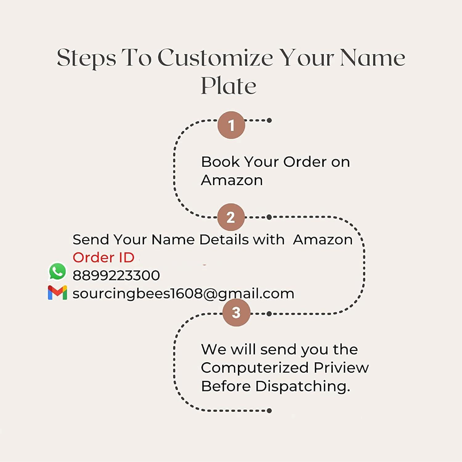 Name plate for home entrance | Door name plates | Wood Personalized Name Plate with 3D Letters | | Name Plate For Home, Office & Outdoor Entrance | 15X30 cm | Gift (Design 1) - Haoser