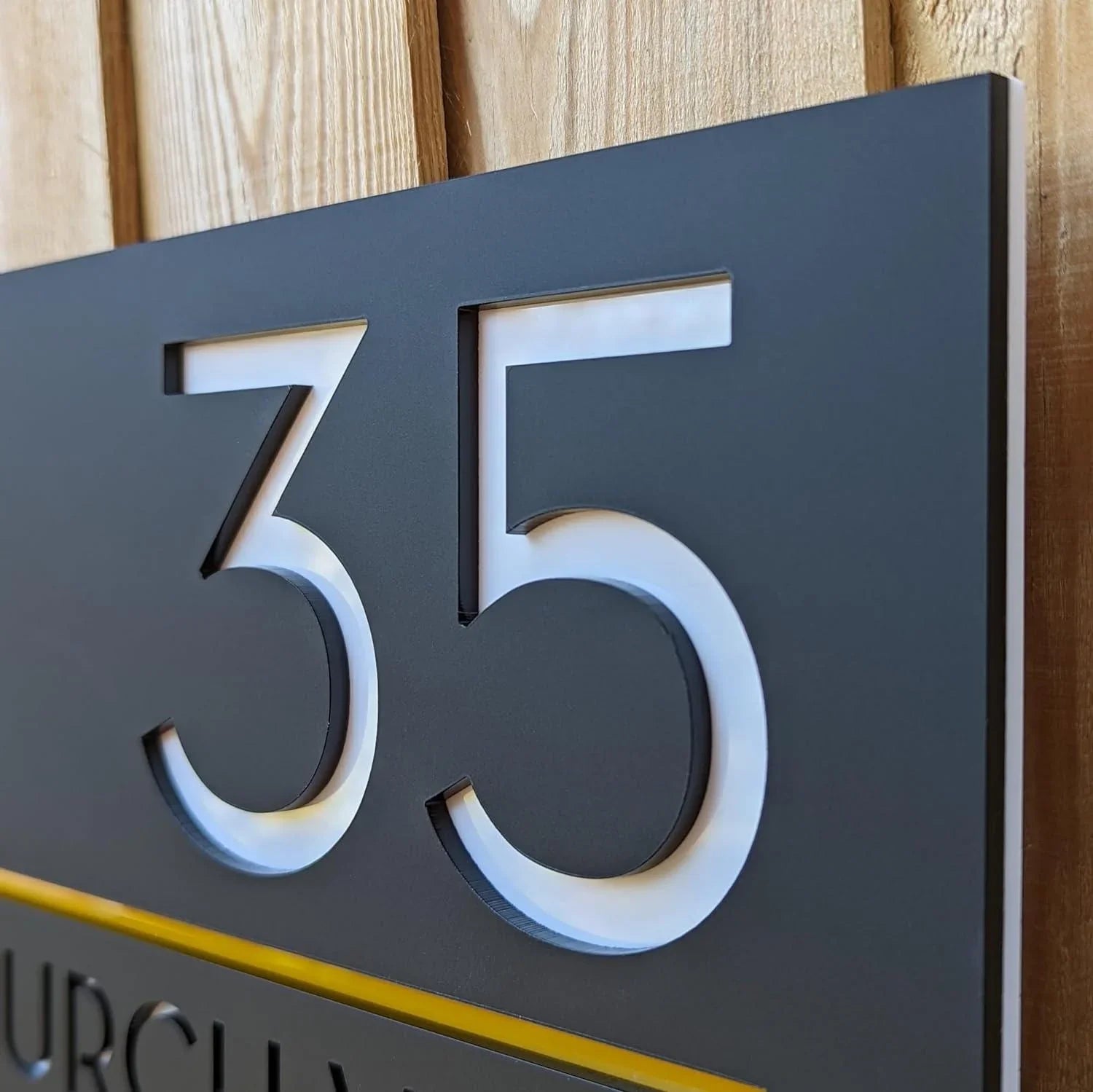 Name plate for home entrance Personalized Name Plate with 3D Letters - Haoser