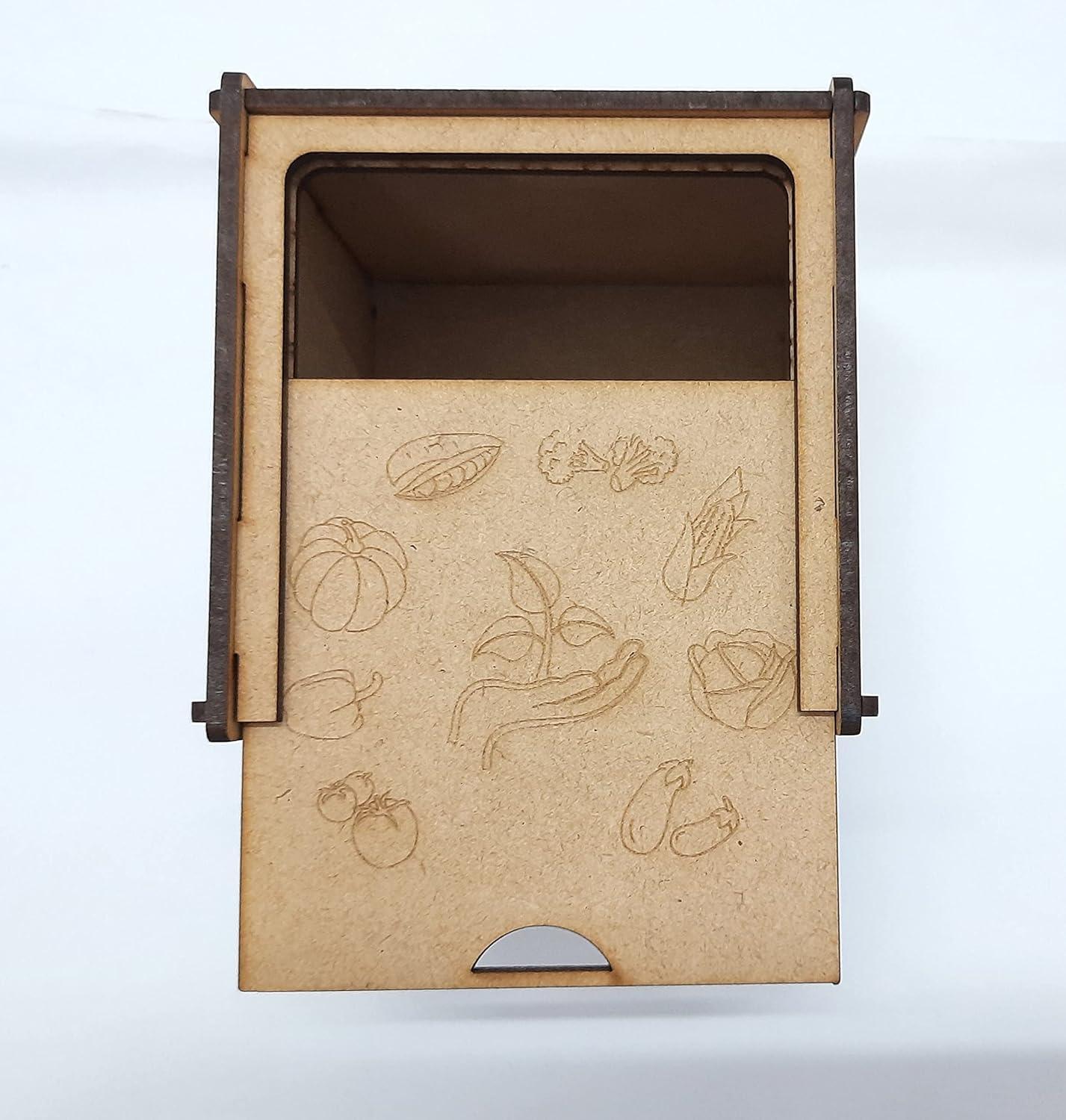 Antique Style Wood Storage Box: Decorative Accent for Home or Office (Beige, 3.9 x 3.9 x 3.9 IN) - Haoser