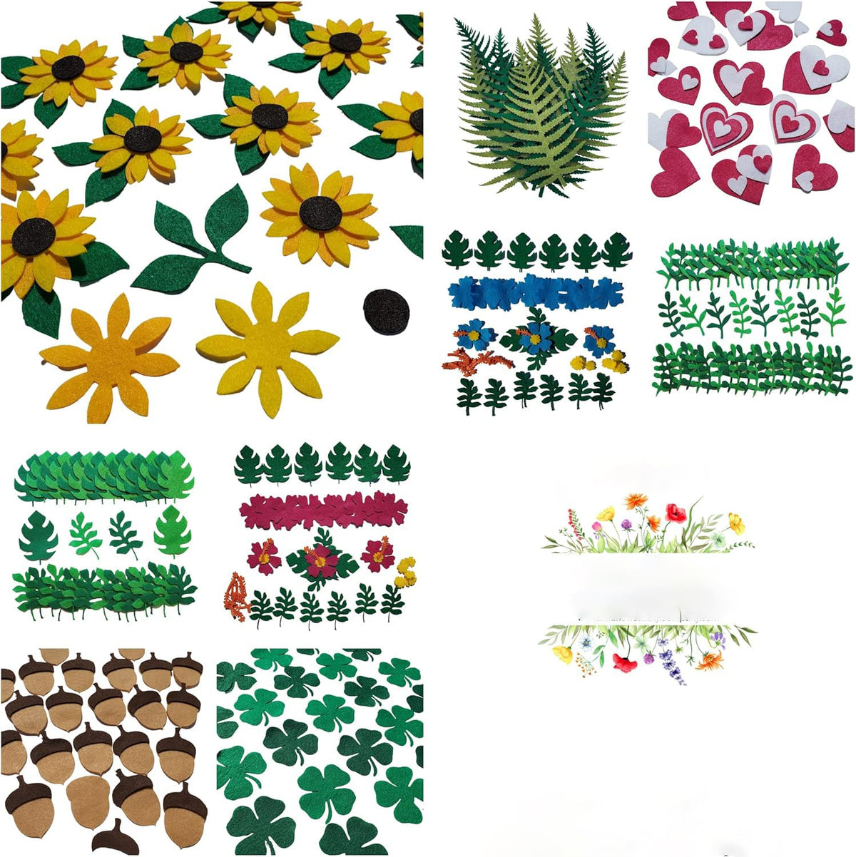 32 Felt Palm Leaves | Pre-Cut Shapes for DIY Sewing Crafts | Die Cut Tropical Monstera Leaf Embellishment - Haoser