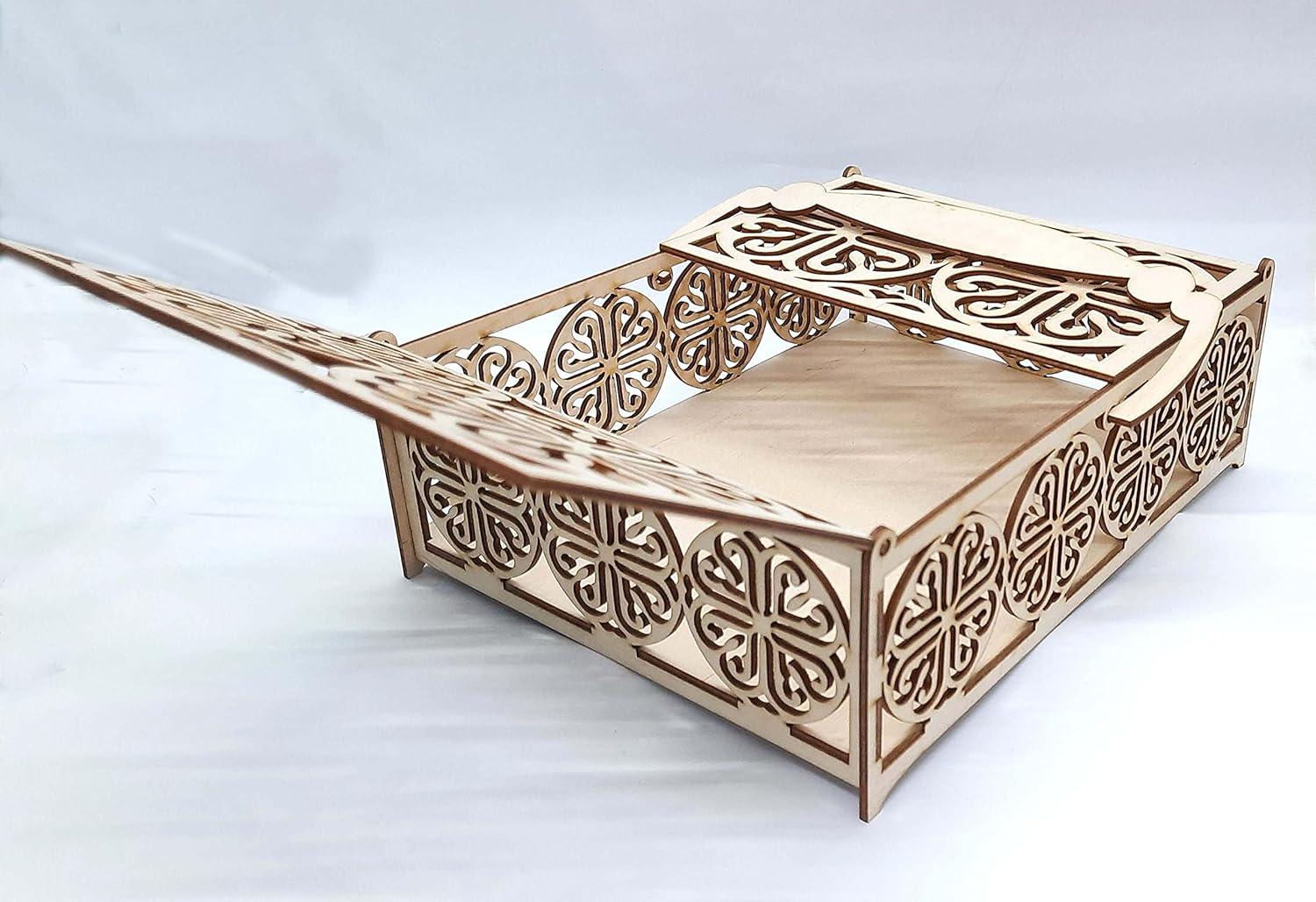 Mdf Decorative Double Flap Box for Makeup, Jewellery & other Utility Storage Box (BP4-BOX46_Beige_10.5X8.5X3.5 IN) - Haoser