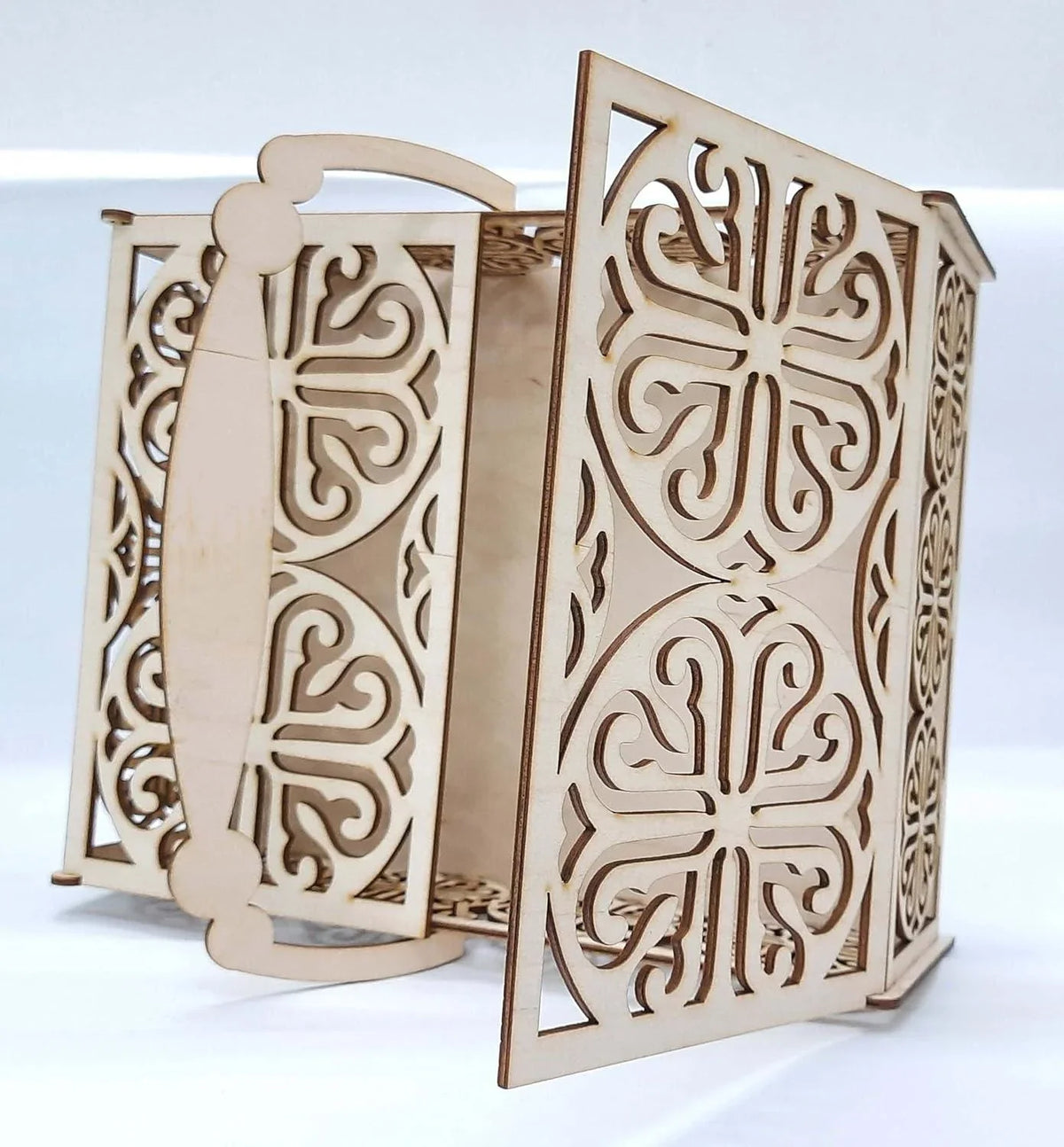 Mdf Decorative Double Flap Box for Makeup, Jewellery & other Utility Storage Box (BP4-BOX46_Beige_10.5X8.5X3.5 IN) - Haoser