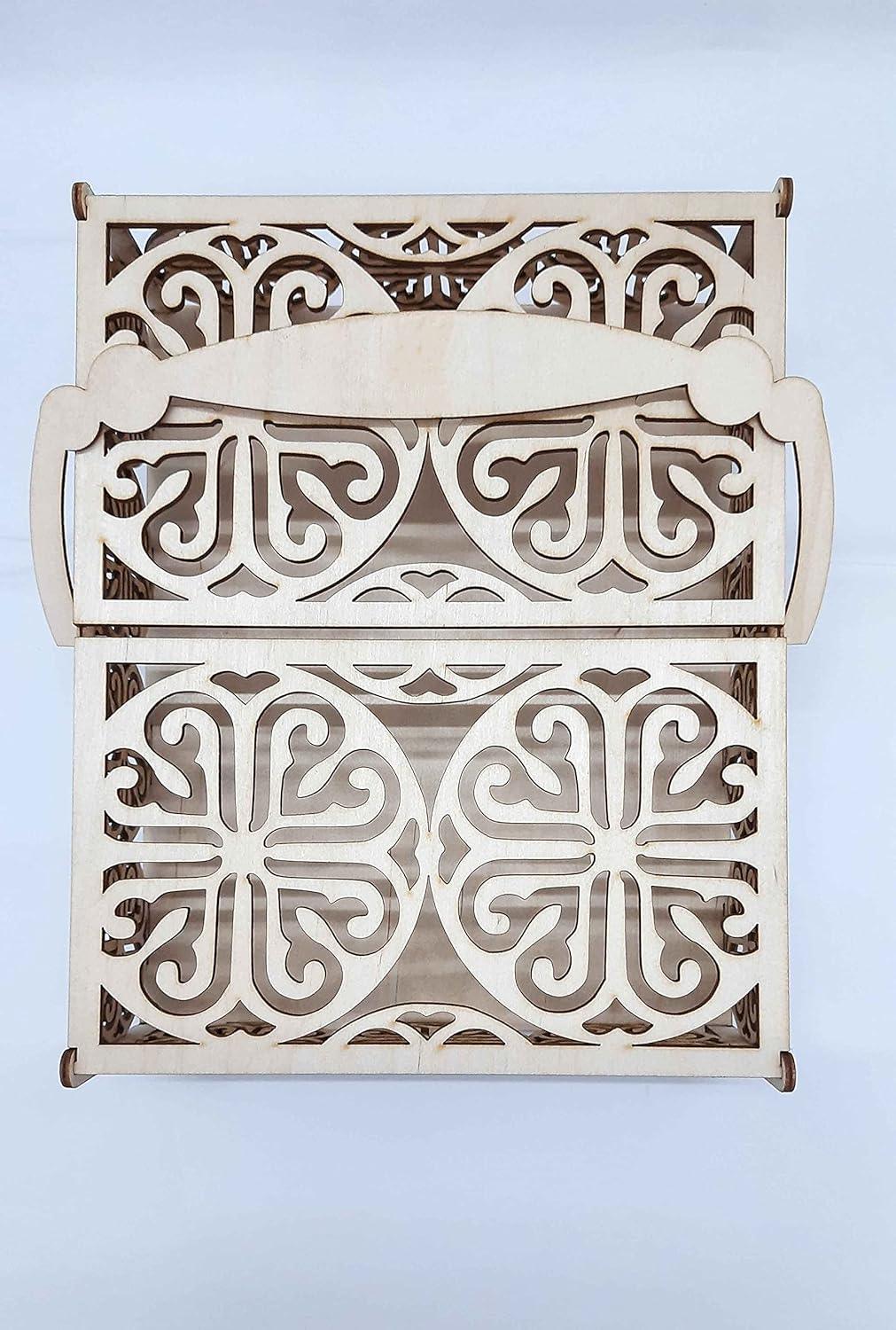 Mdf Decorative Double Flap Box for Makeup, Jewellery & other Utility Storage Box (BP4-BOX46_Beige_10.5X8.5X3.5 IN) - Haoser