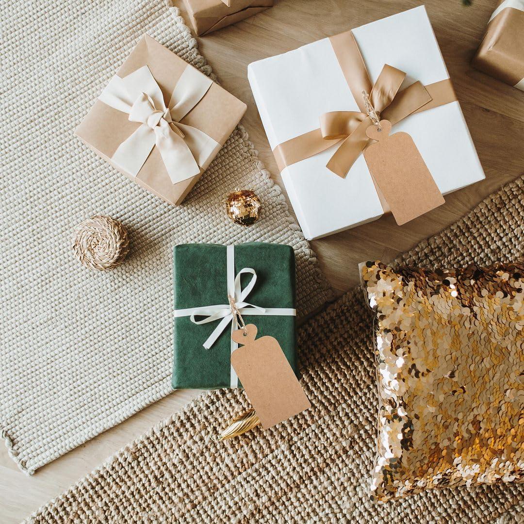 50pcs Circle Shaped Brown Kraft Paper Double-Sided Writable Handmade Tag with Natural Jute Twine for Gift & Thanksgiving Tag (6cmX6cm)_A1 - Haoser