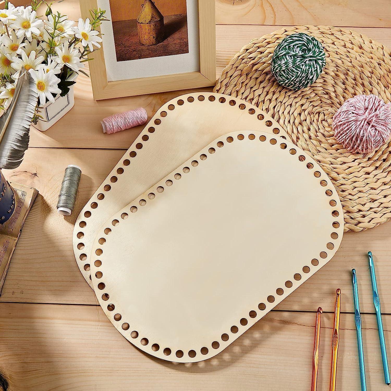 2 Pieces Wooden Crochet Bag Bottom: Oval Crochet Basket Wood Bases - Haoser