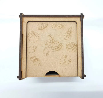 Antique Style Wood Storage Box: Decorative Accent for Home or Office (Beige, 3.9 x 3.9 x 3.9 IN) - Haoser