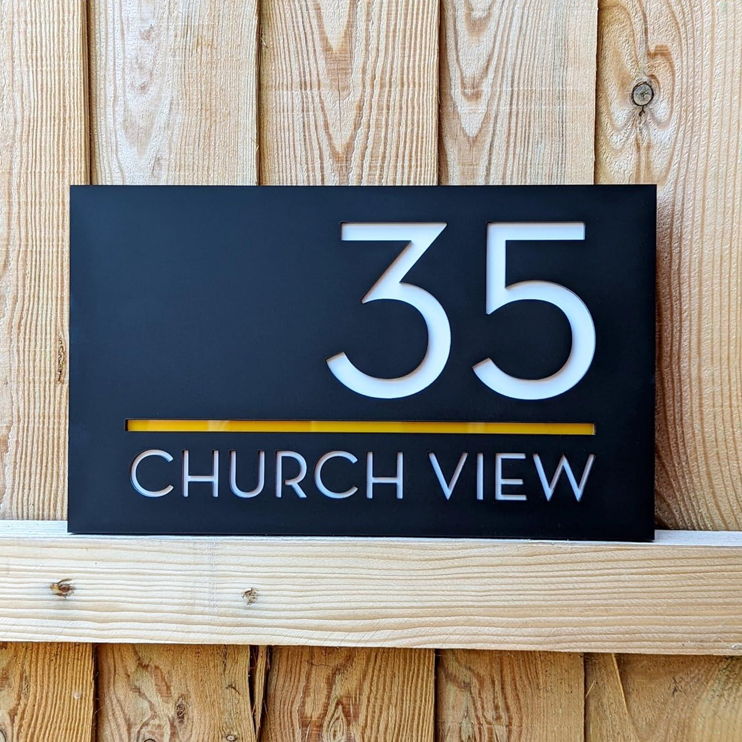 Name plate for home entrance Personalized Name Plate with 3D Letters - Haoser